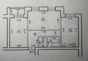 2-к квартира, вторичка, 56м2, 7/16 этаж