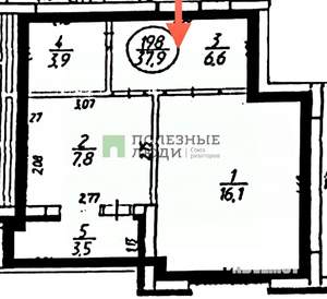 1-к квартира, вторичка, 38м2, 5/25 этаж