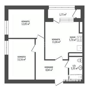 2-к квартира, вторичка, 56м2, 2/18 этаж