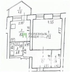 1-к квартира, вторичка, 44м2, 9/9 этаж