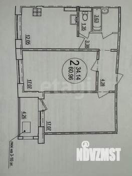 2-к квартира, вторичка, 59м2, 10/16 этаж