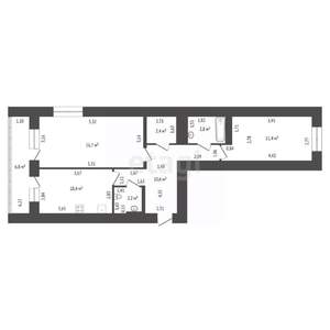 2-к квартира, вторичка, 57м2, 6/9 этаж