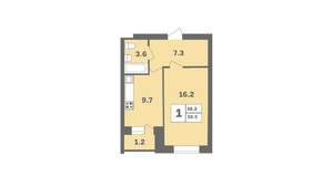 1-к квартира, вторичка, 38м2, 2/9 этаж