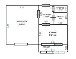 1-к квартира, вторичка, 37м2, 8/15 этаж