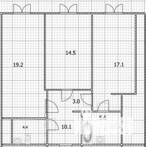 3-к квартира, вторичка, 71м2, 14/34 этаж