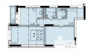 2-к квартира, строящийся дом, 64м2, 4/25 этаж