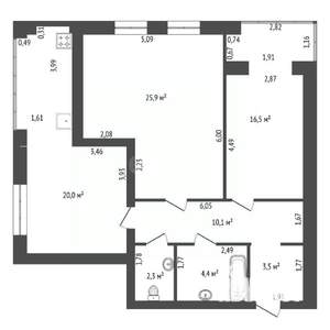 3-к квартира, вторичка, 83м2, 7/10 этаж