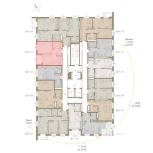 1-к квартира, вторичка, 42м2, 16/25 этаж