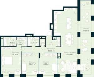 3-к квартира, вторичка, 125м2, 30/30 этаж