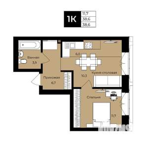 1-к квартира, вторичка, 39м2, 25/25 этаж