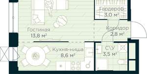 Студия квартира, вторичка, 32м2, 27/30 этаж