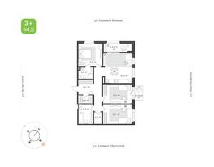 3-к квартира, вторичка, 94м2, 5/12 этаж