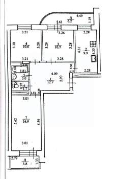 3-к квартира, вторичка, 71м2, 11/14 этаж