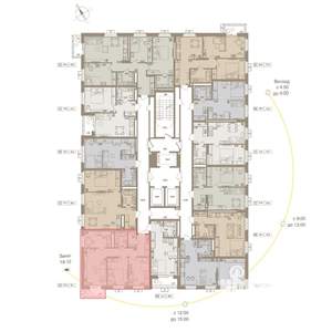 3-к квартира, вторичка, 62м2, 12/25 этаж