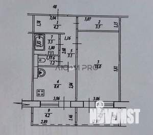 1-к квартира, вторичка, 46м2, 10/12 этаж