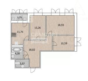 3-к квартира, вторичка, 81м2, 5/25 этаж