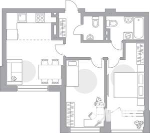 3-к квартира, строящийся дом, 65м2, 5/23 этаж