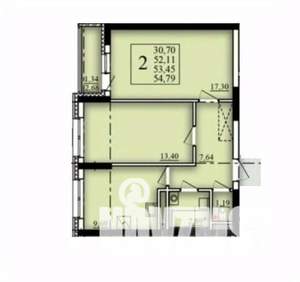 2-к квартира, вторичка, 53м2, 13/21 этаж