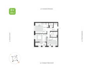 2-к квартира, вторичка, 59м2, 10/12 этаж