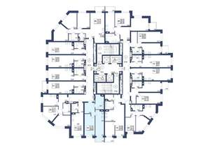 1-к квартира, строящийся дом, 44м2, 25/34 этаж