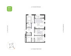 3-к квартира, вторичка, 94м2, 2/12 этаж