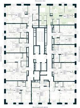 3-к квартира, строящийся дом, 73м2, 13/30 этаж