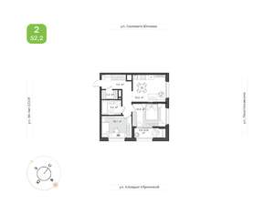 2-к квартира, вторичка, 52м2, 10/24 этаж
