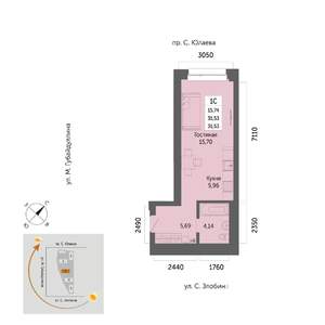 1-к квартира, вторичка, 32м2, 16/32 этаж