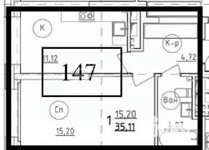 1-к квартира, вторичка, 37м2, 11/29 этаж