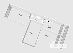 2-к квартира, вторичка, 48м2, 16/18 этаж