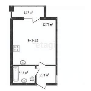 Студия квартира, вторичка, 25м2, 4/8 этаж