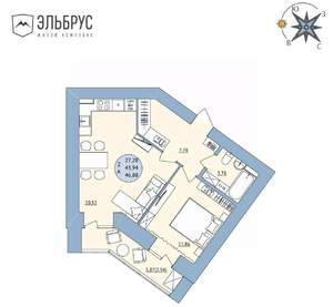 2-к квартира, вторичка, 47м2, 11/20 этаж