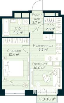 1-к квартира, вторичка, 40м2, 27/30 этаж