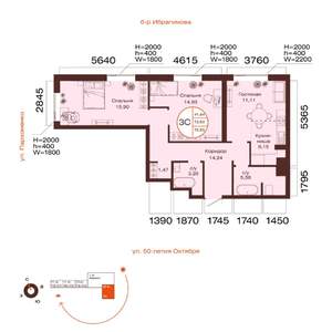 3-к квартира, вторичка, 73м2, 3/32 этаж