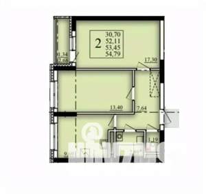 2-к квартира, вторичка, 53м2, 4/21 этаж