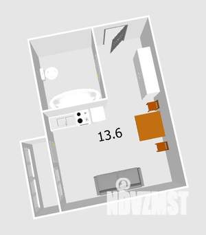 Студия квартира, вторичка, 14м2, 3/9 этаж