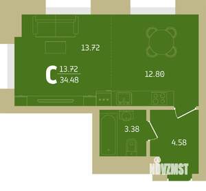 3-к квартира, строящийся дом, 82м2, 5/32 этаж