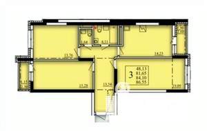 3-к квартира, вторичка, 84м2, 5/21 этаж