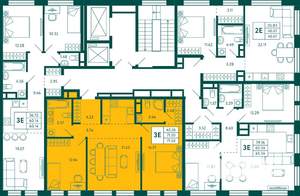 2-к квартира, строящийся дом, 72м2, 3/10 этаж