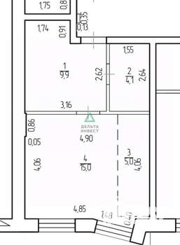 1-к квартира, вторичка, 34м2, 1/25 этаж