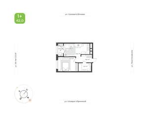 1-к квартира, вторичка, 42м2, 20/24 этаж