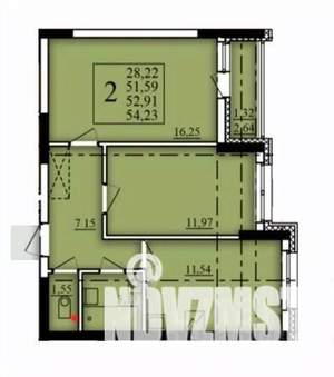 2-к квартира, вторичка, 53м2, 2/21 этаж