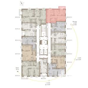 2-к квартира, вторичка, 57м2, 3/25 этаж