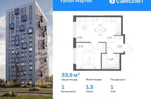 1-к квартира, вторичка, 33м2, 11/17 этаж