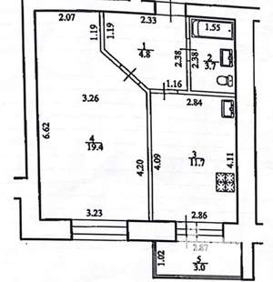 1-к квартира, вторичка, 40м2, 5/14 этаж