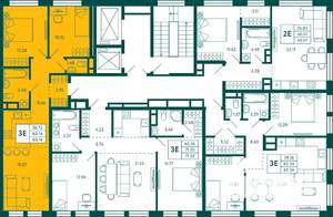 2-к квартира, строящийся дом, 60м2, 3/10 этаж