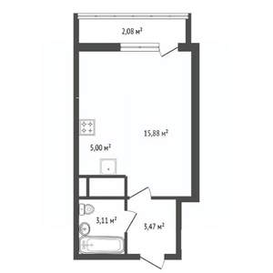 Студия квартира, вторичка, 31м2, 21/25 этаж