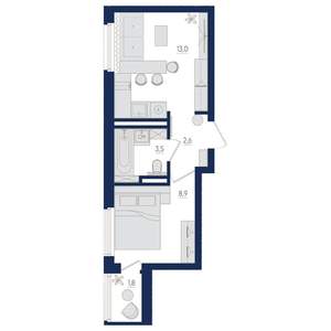 1-к квартира, вторичка, 29м2, 4/22 этаж