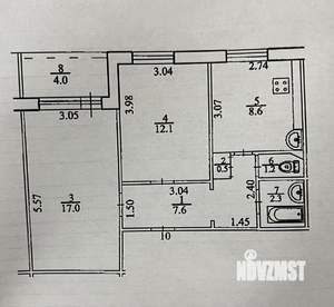2-к квартира, вторичка, 49м2, 3/12 этаж