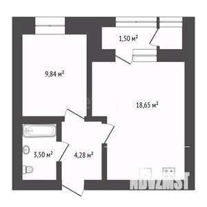 1-к квартира, вторичка, 38м2, 1/8 этаж